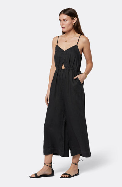 Joie Maisie strappy linen jumpsuit in caviar