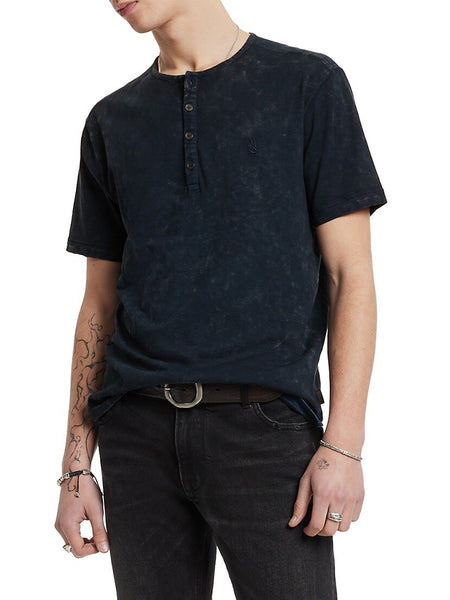John Varvatos Ethan SS Cotton Henley - Black