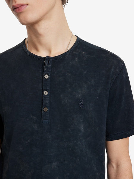 John Varvatos Ethan SS Cotton Henley - Black