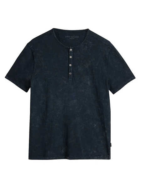 John Varvatos Ethan SS Cotton Henley - Black