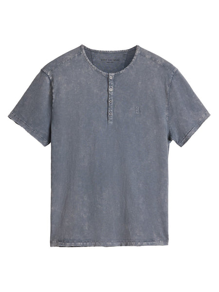 John Varvatos Ethan SS Cotton Henley - Seal Grey