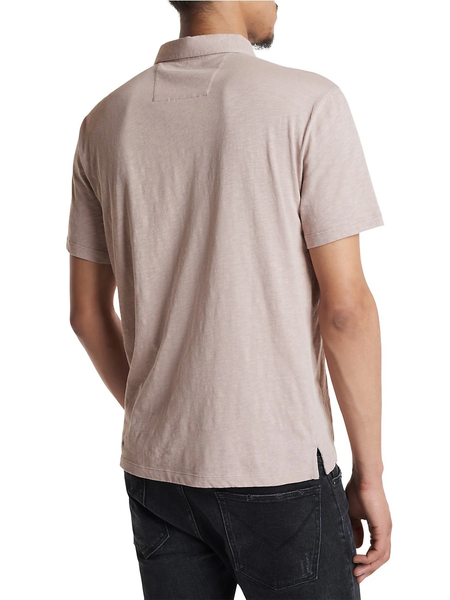 John Varvatos Victor SS Slub Peace Polo - Dried Petal