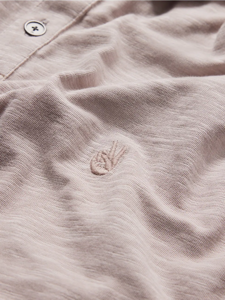 John Varvatos Victor SS Slub Peace Polo - Dried Petal