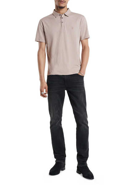 John Varvatos Victor SS Slub Peace Polo - Dried Petal