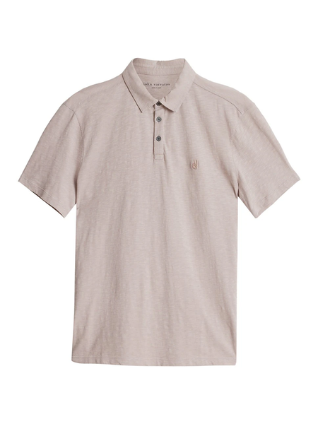 John Varvatos Victor SS Slub Peace Polo - Dried Petal