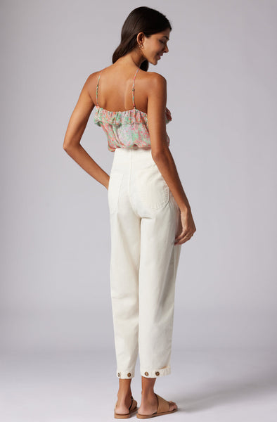 Joie Britta silk halter tank green briar multi