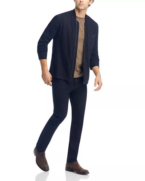 John Varvatos Webster Zip Front Shirt - Black