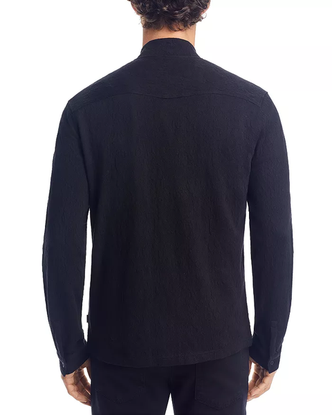John Varvatos Webster Zip Front Shirt - Black