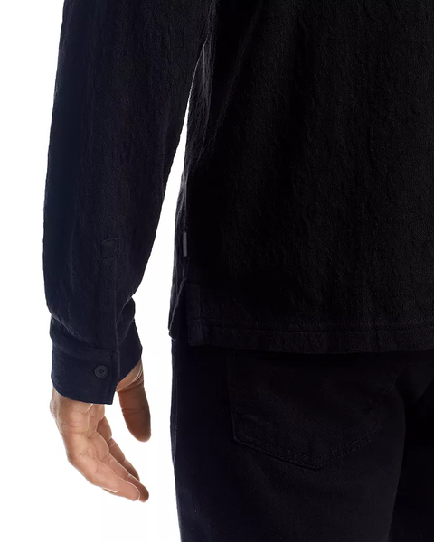 John Varvatos Webster Zip Front Shirt - Black