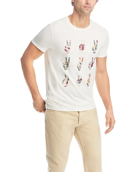 John Varvatos Multi Peace Hand Tee - Salt