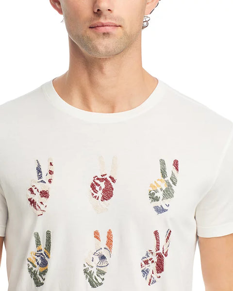 John Varvatos Multi Peace Hand Tee - Salt