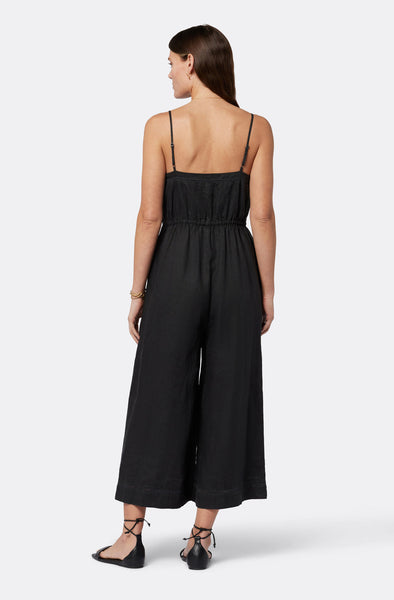Joie Maisie strappy linen jumpsuit in caviar