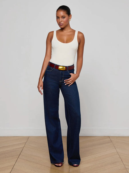 L'AGENCE Clayton High rise Wide Leg Pants in Koval
