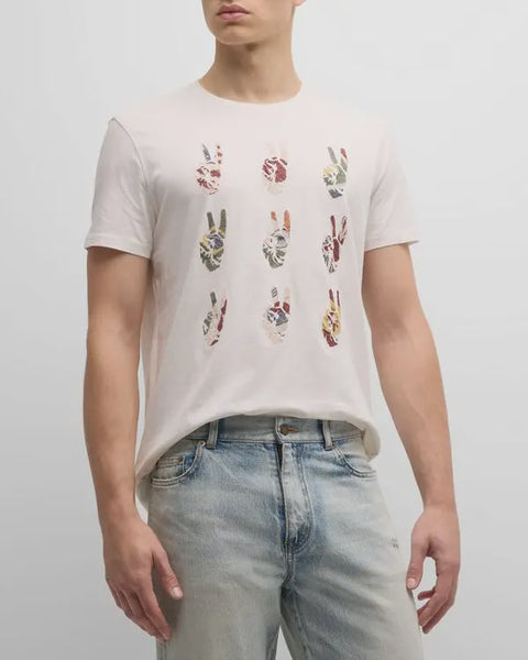 John Varvatos Multi Peace Hand Tee - Salt