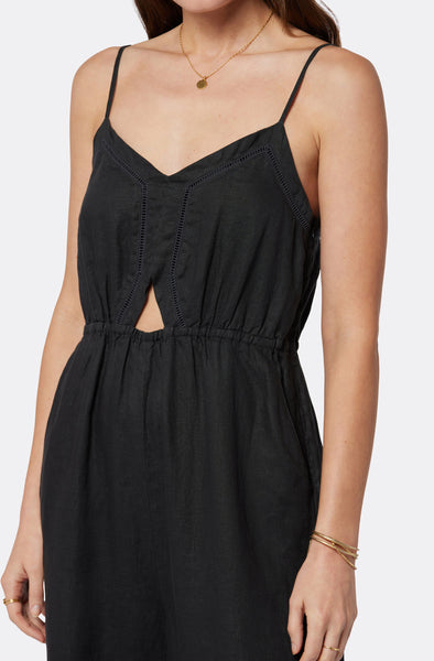 Joie Maisie strappy linen jumpsuit in caviar