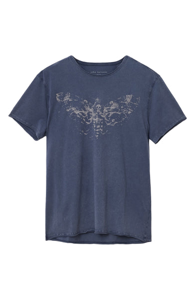 John Varvatos Moth Raw Edge Tee - Mulberry