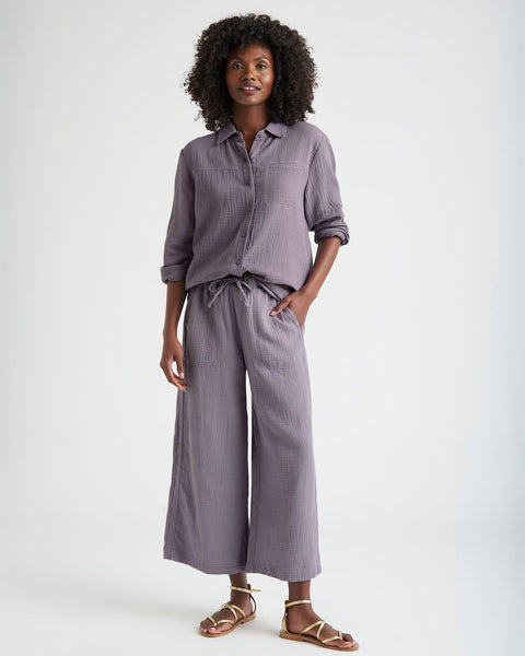 Splendid Kit Gauze Shirt in Oyster