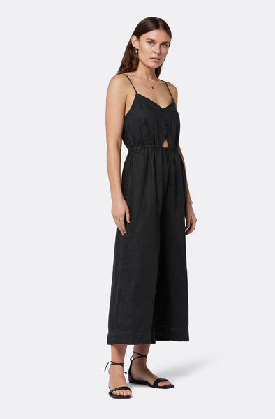 Joie Maisie strappy linen jumpsuit in caviar