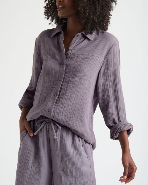 Splendid Kit Gauze Shirt in Oyster