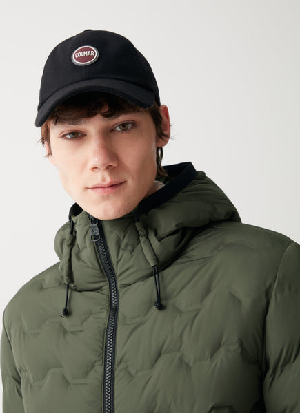 COLMAR Hooded Wavy Quilted Down Jacket - Bush