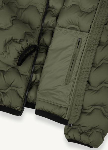 COLMAR Hooded Wavy Quilted Down Jacket - Bush