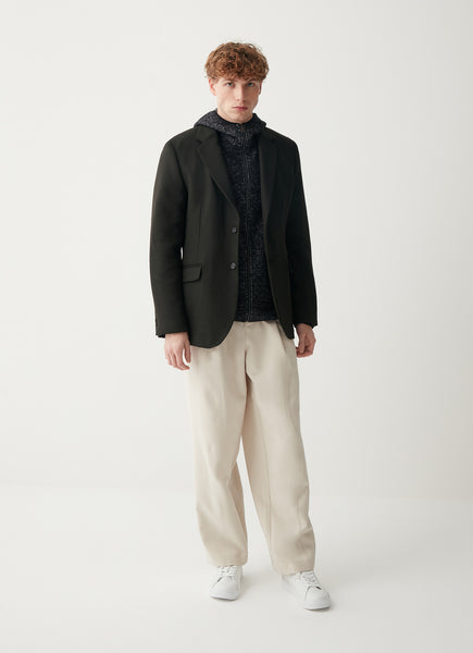 COLMAR Hooded Wool Knit Sweatshirt - Black Melange