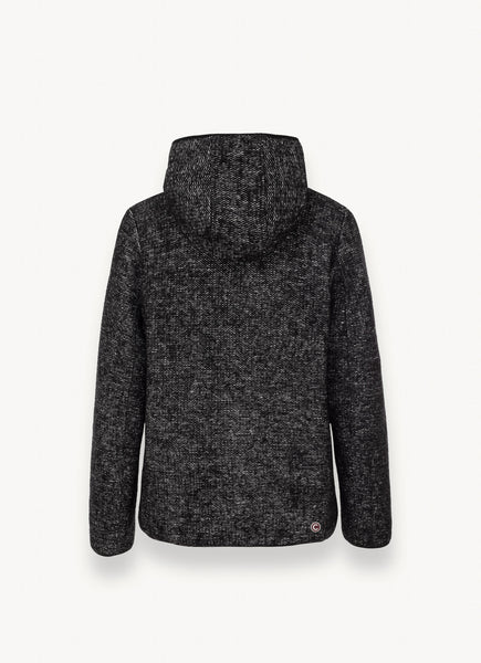 COLMAR Hooded Wool Knit Sweatshirt - Black Melange