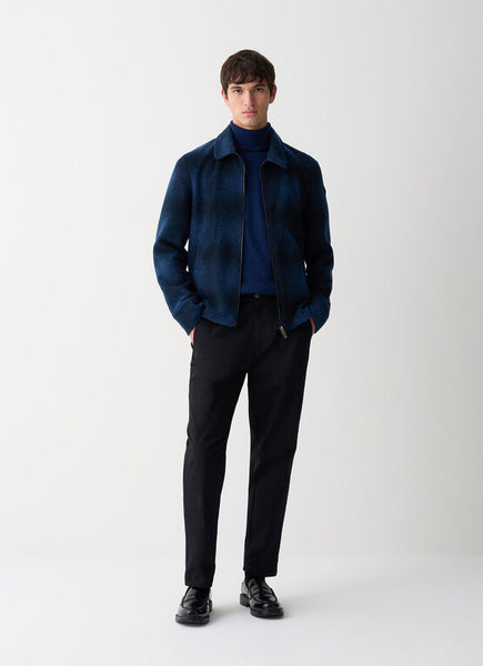 COLMAR Men's Checkmate Knit Zip Sweater in Navy Blue/Admiral