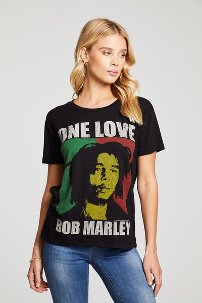 Chaser One Love Marley Bella Jersey SS Tee True Blk