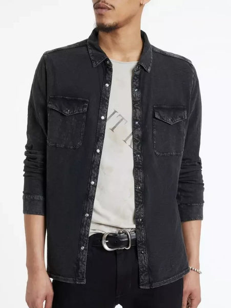 John Varvatos Arvon Western Shirt - Mineral Black