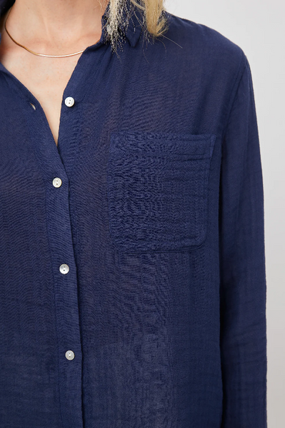 Rails Ellis Cotton Gauze L/S Solid in Indigo