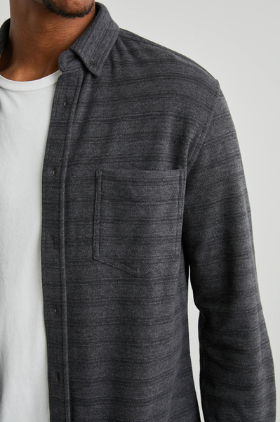 Rails Men's Berkeley Shirt - Black Charcoal Stripe
