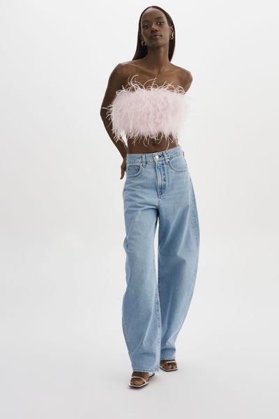 LAMARQUE Zaina Feather Bustier in Pink Parasol