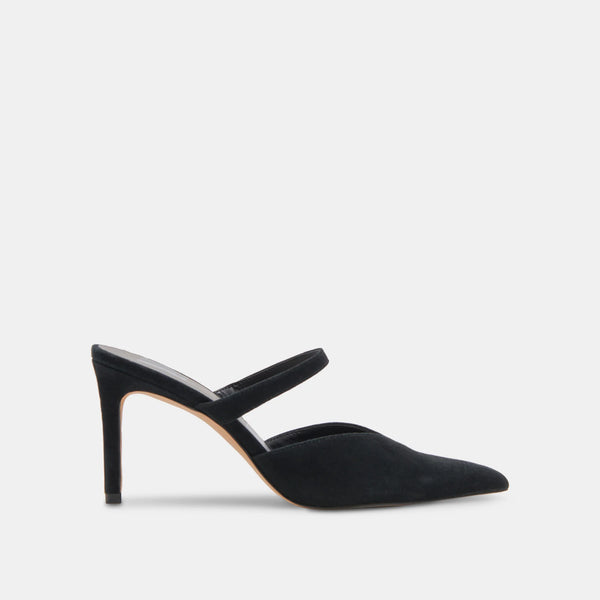 dolce vita kanika pointed toe heel in onyx suede