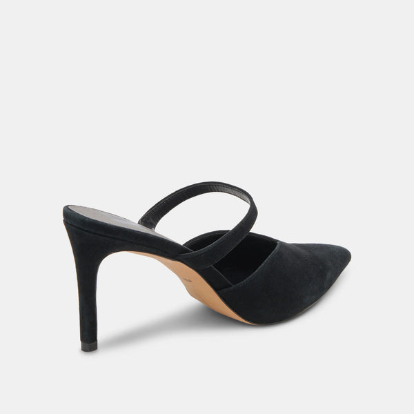 dolce vita kanika pointed toe heel in onyx suede