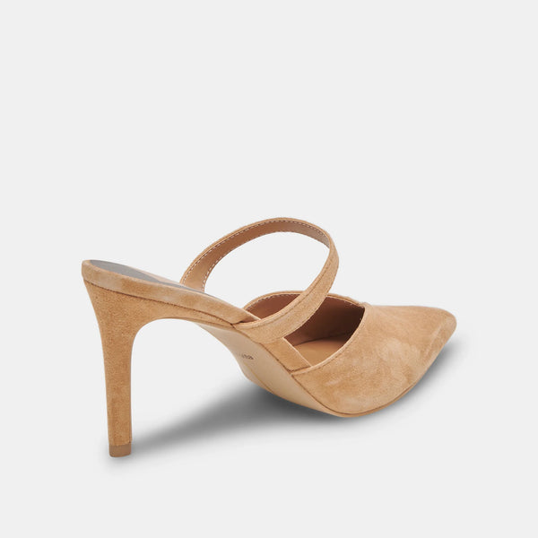 dolce vita kanika pointed toe heel in pecan suede