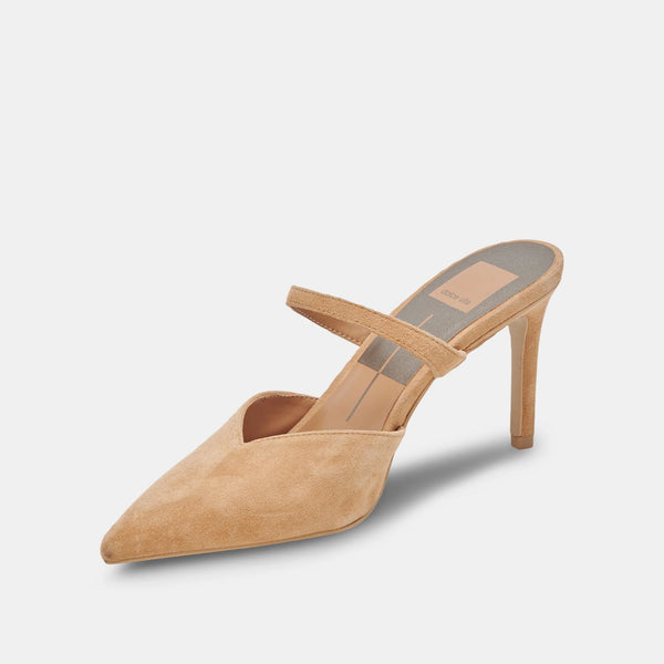 dolce vita kanika pointed toe heel in pecan suede
