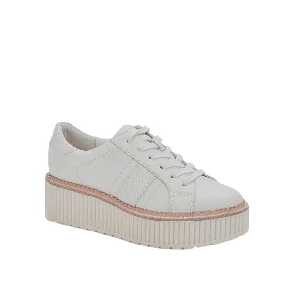 Dolce Vita Tiger Sneaker in White Leather
