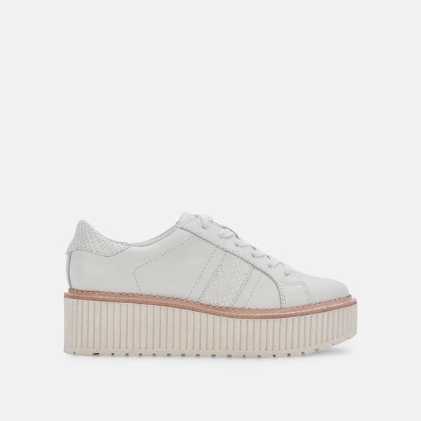 Dolce Vita Tiger Sneaker in White Leather
