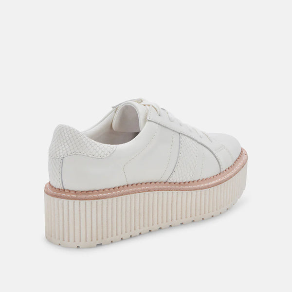Dolce Vita Tiger Sneaker in White Leather