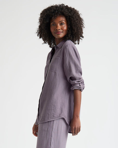 Splendid Kit Gauze Shirt in Oyster