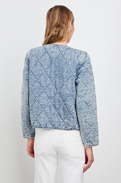 Rails Ency Quilted Tencel Denim Jacket in Mid Blue