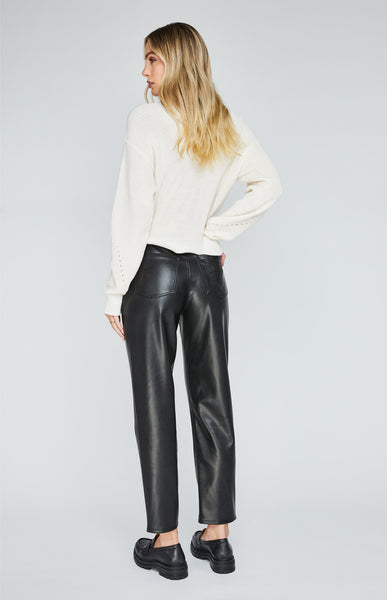 Gentle Fawn Carter Brushed Back Leatherette Pant Black