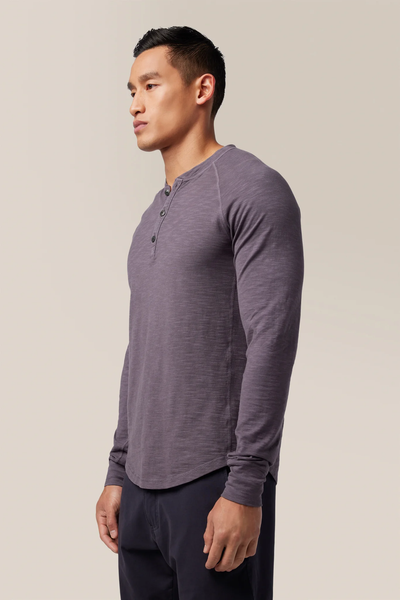 Good Man Brand LS Henley Soft Slub Jersey - Magnet