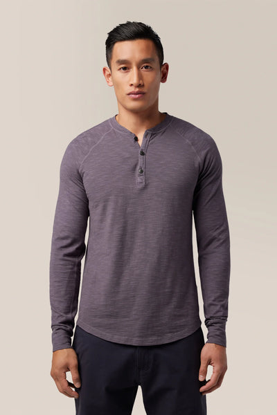 Good Man Brand LS Henley Soft Slub Jersey - Magnet