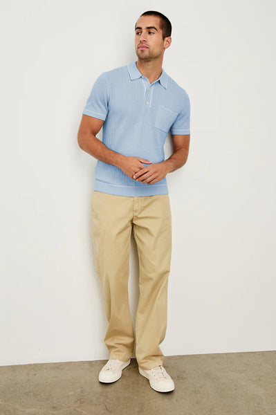 Rails Men's Hardy Polo Shirt - Light Blue Melange