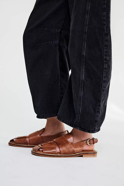 Free People Good Luck Mid Rise Barrel Jean in Soundwave