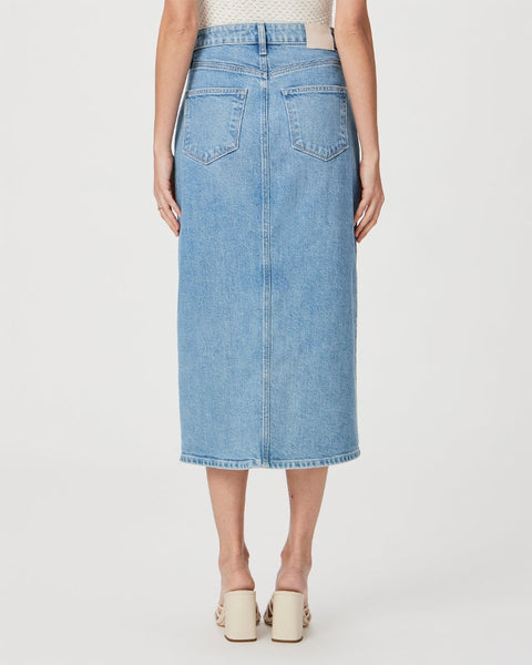 Paige Angela Midi Front Slit Skirt in Ysabel