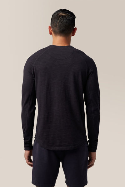 Good Man Brand LS Henley Soft Slub Jersey - Black