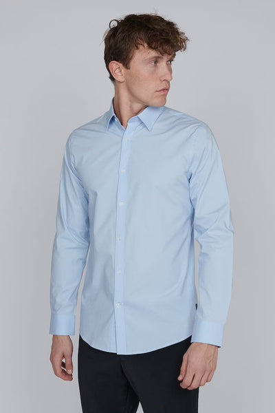 Matinique Robo Stretch Poplin LS - Chambray Blue
